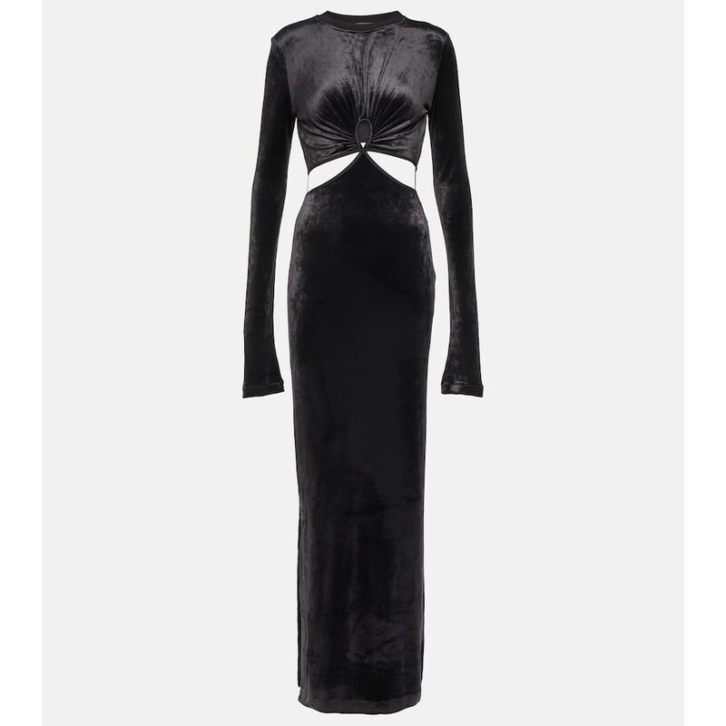 Nensi Dojaka Cutout velvet maxi dress