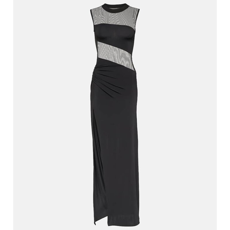Nensi Dojaka Mesh and jersey maxi dress