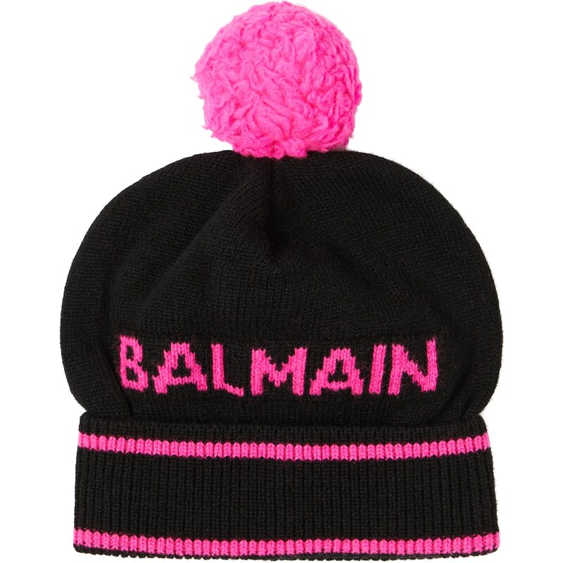Balmain Kids Logo wool cashmere beanie