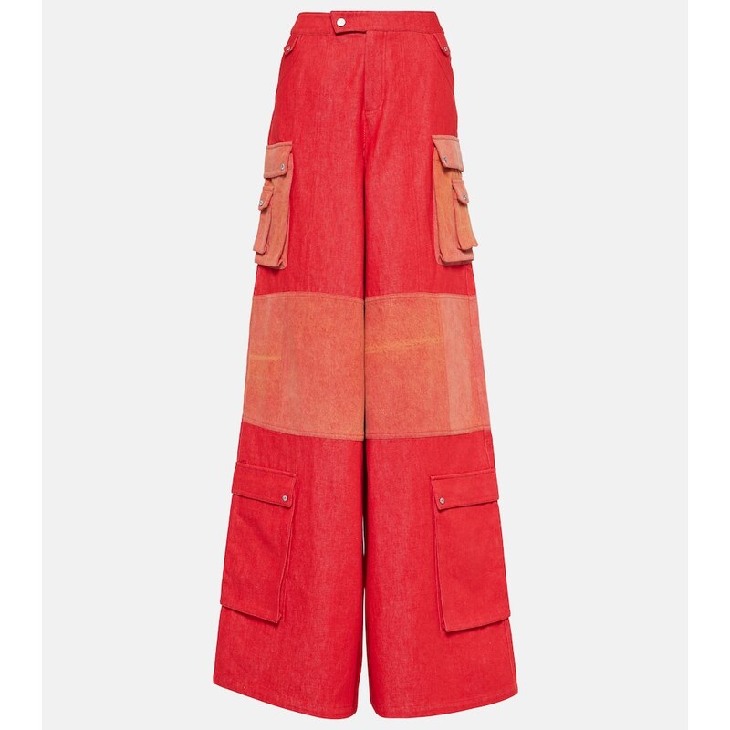 Didu High-rise wide-leg cotton pants