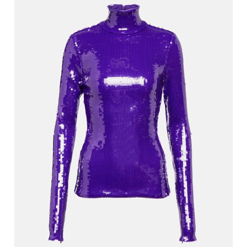 LaQuan Smith Sequined turtleneck top