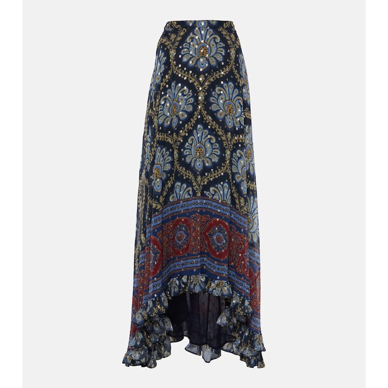 Etro Paisley silk jacquard maxi skirt