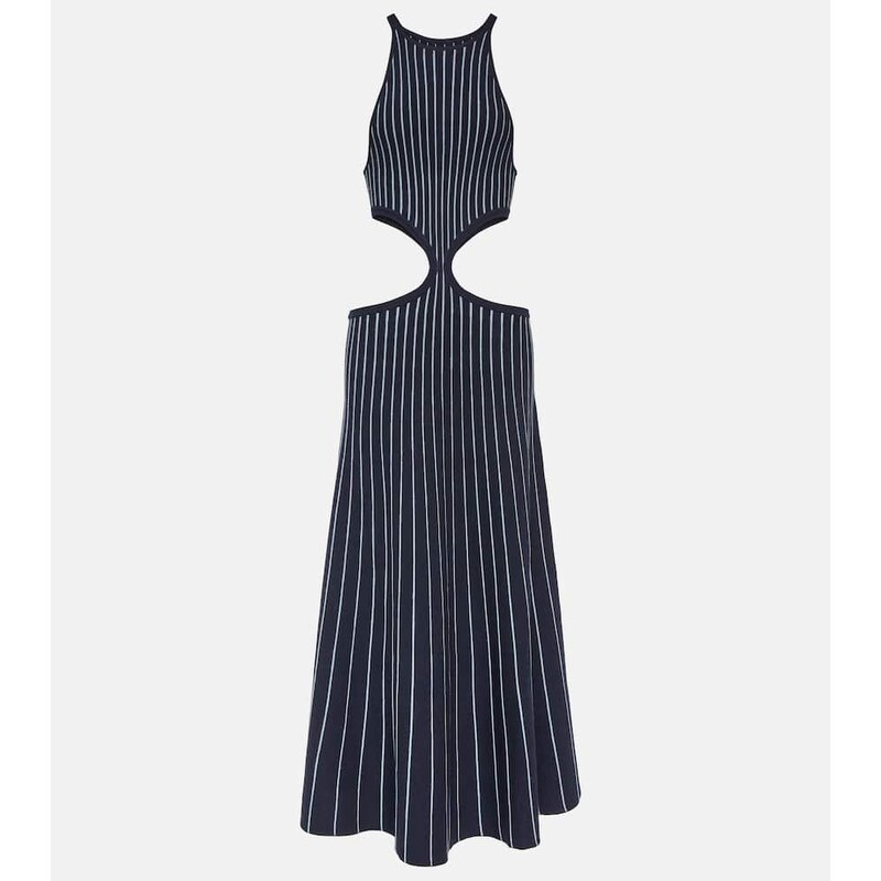 Gabriela Hearst Tam striped cutout wool and silk maxi dress