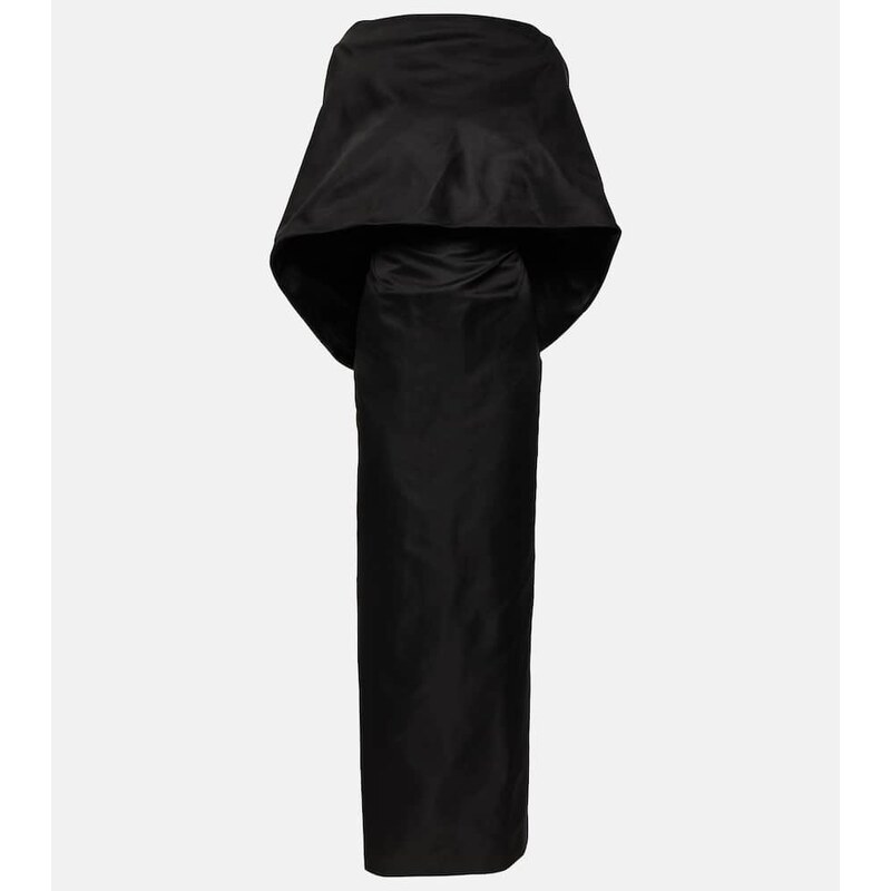 The Attico Caped silk midi dress