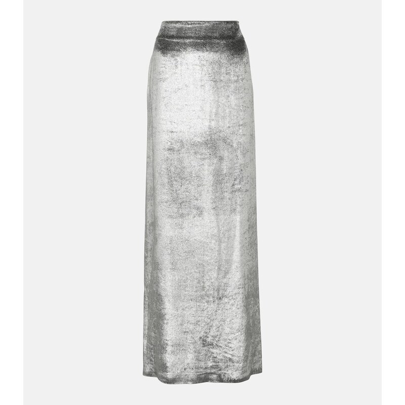 Brunello Cucinelli High-rise velvet maxi skirt