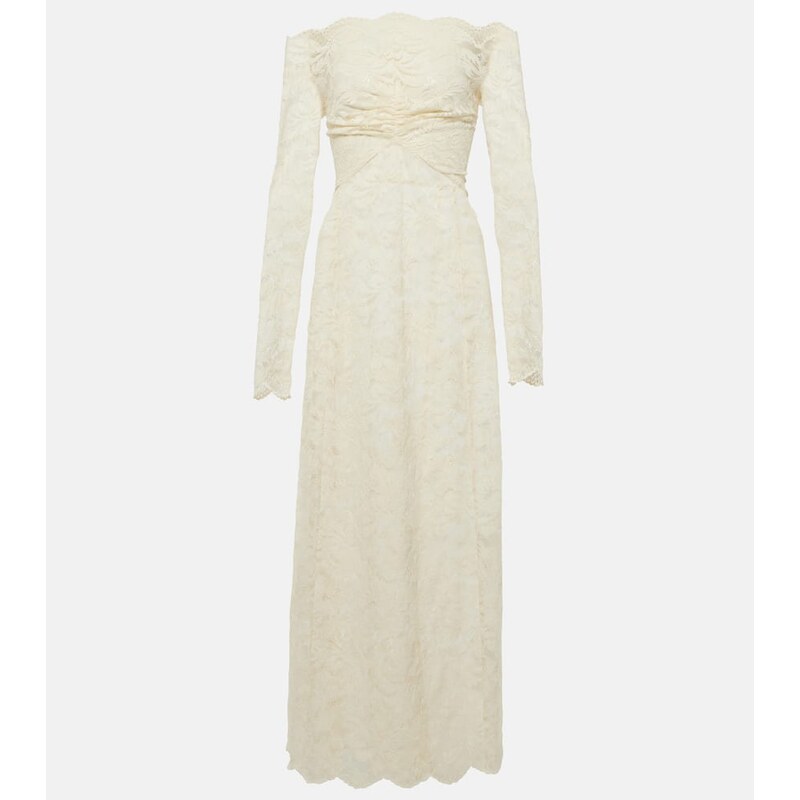 Rabanne Off-shoulder lace maxi dress