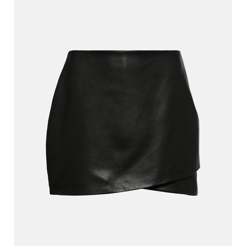 The Sei Asymmetric leather miniskirt