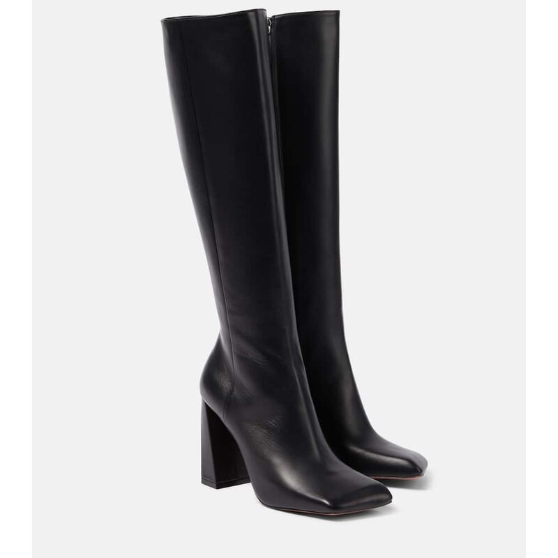 Amina Muaddi Marine 95 nappa leather knee-high boots