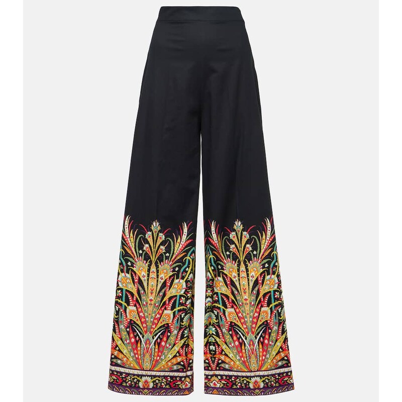 Etro Printed cotton-blend flared pants