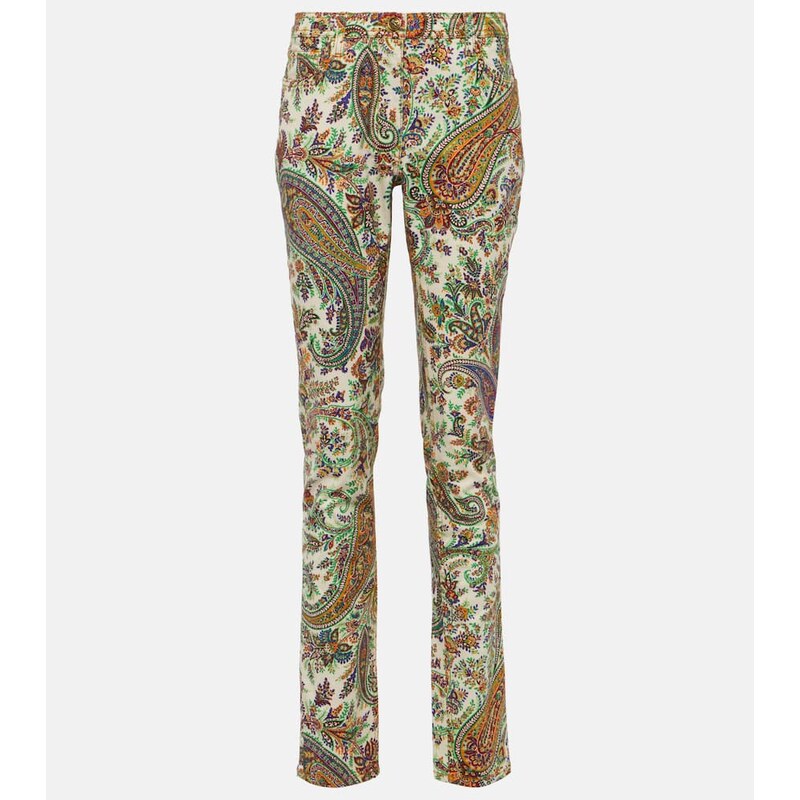 Etro Paisley mid-rise slim jeans