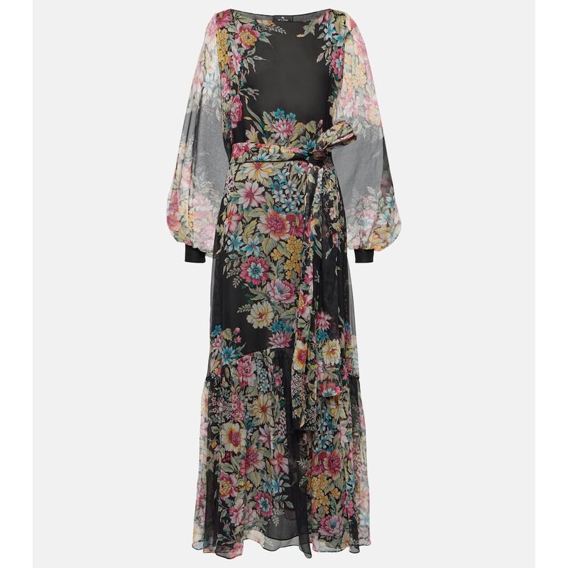 Etro Floral silk gown