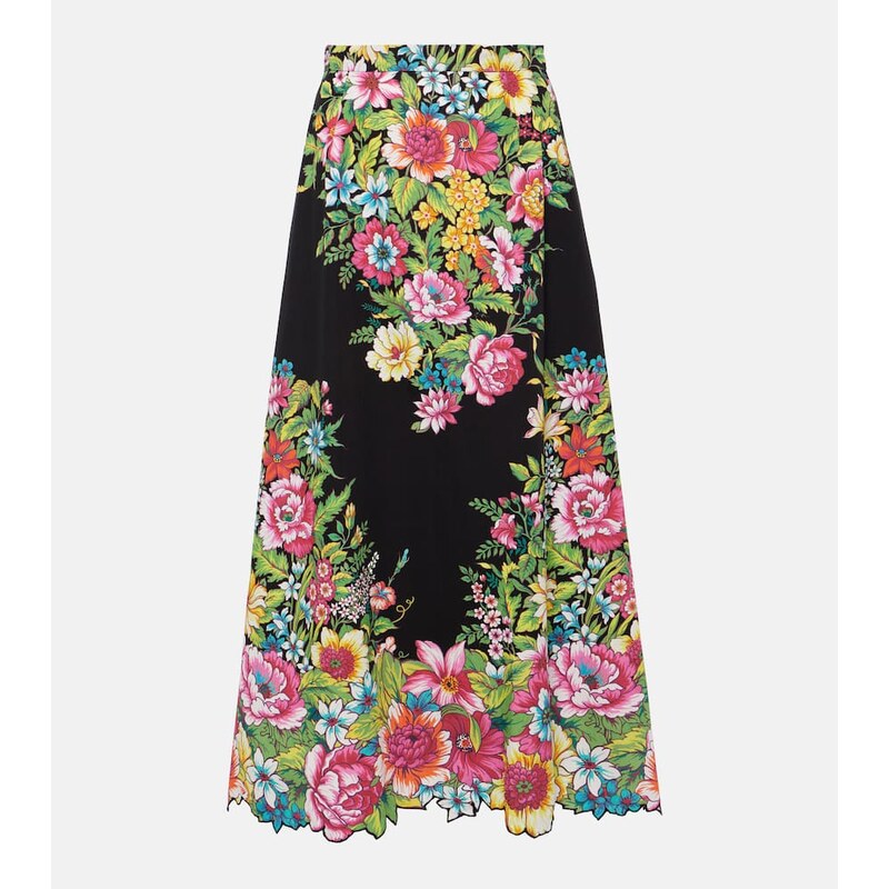 Etro Floral cotton maxi skirt