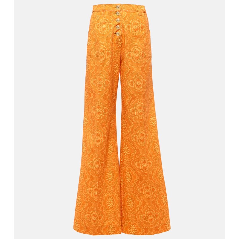 Etro Printed high-rise flared jeans