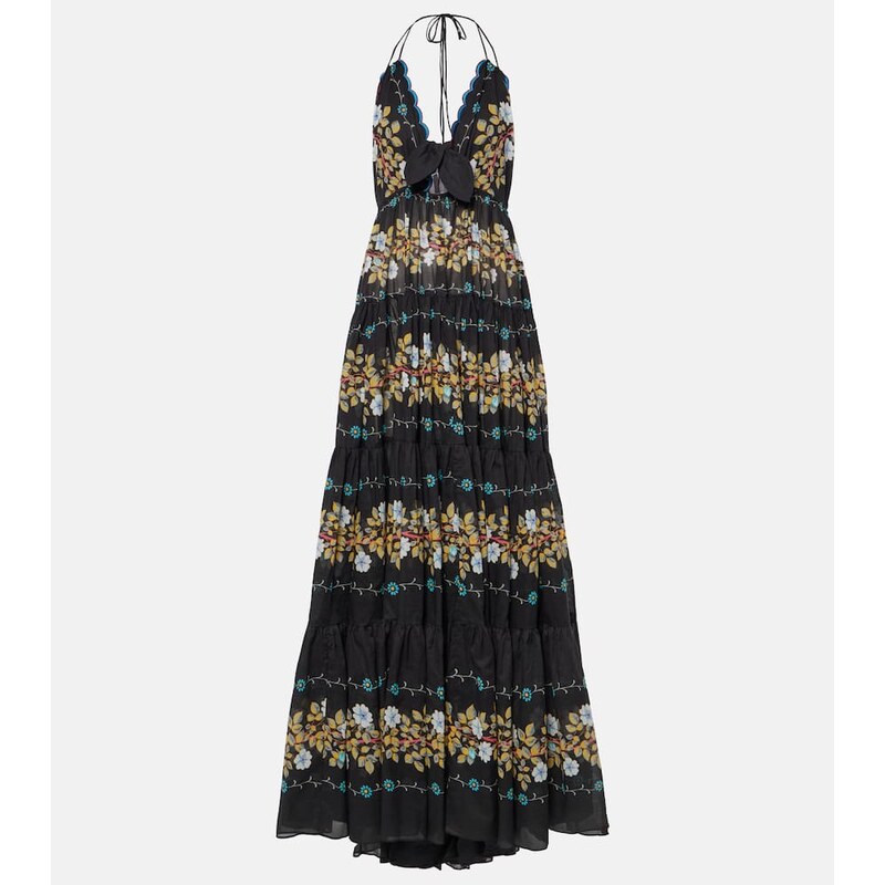 Etro Floral tiered cotton gown