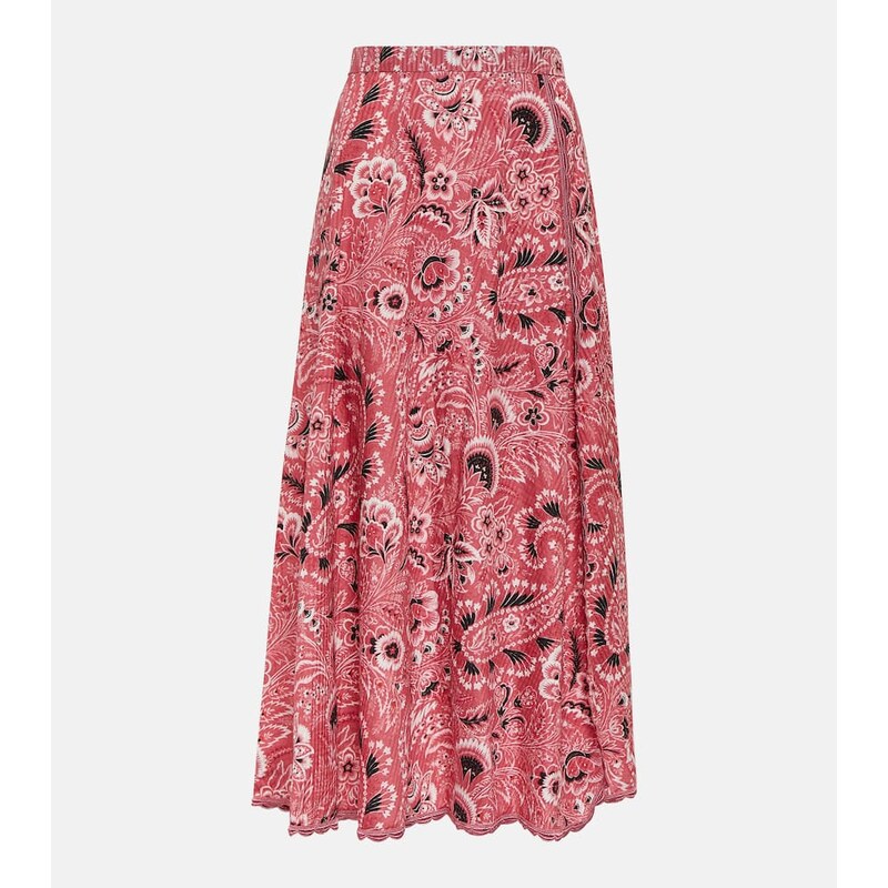 Etro Paisley cotton and silk maxi skirt