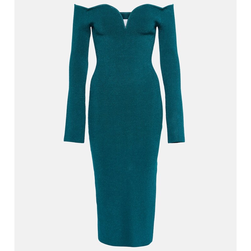 Galvan Grace off-shoulder midi dress