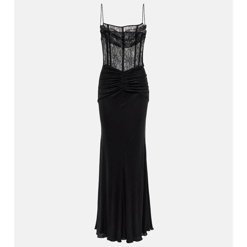 Alessandra Rich Laminated jersey maxi dress