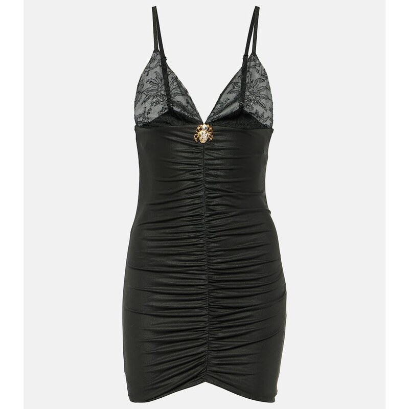 Alessandra Rich Laminated jersey minidress