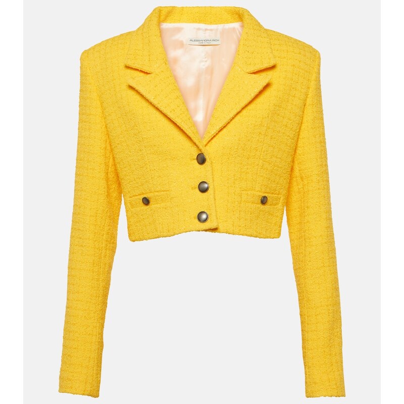 Alessandra Rich Cropped bouclÃ tweed blazer