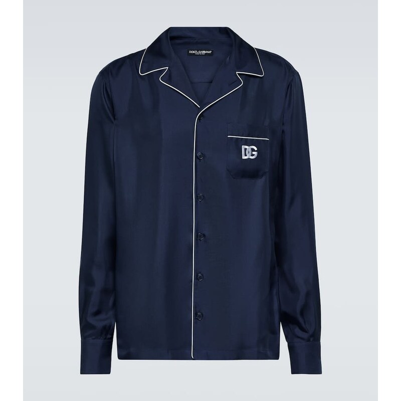 Dolce&Gabbana Embroidered silk pajama shirt