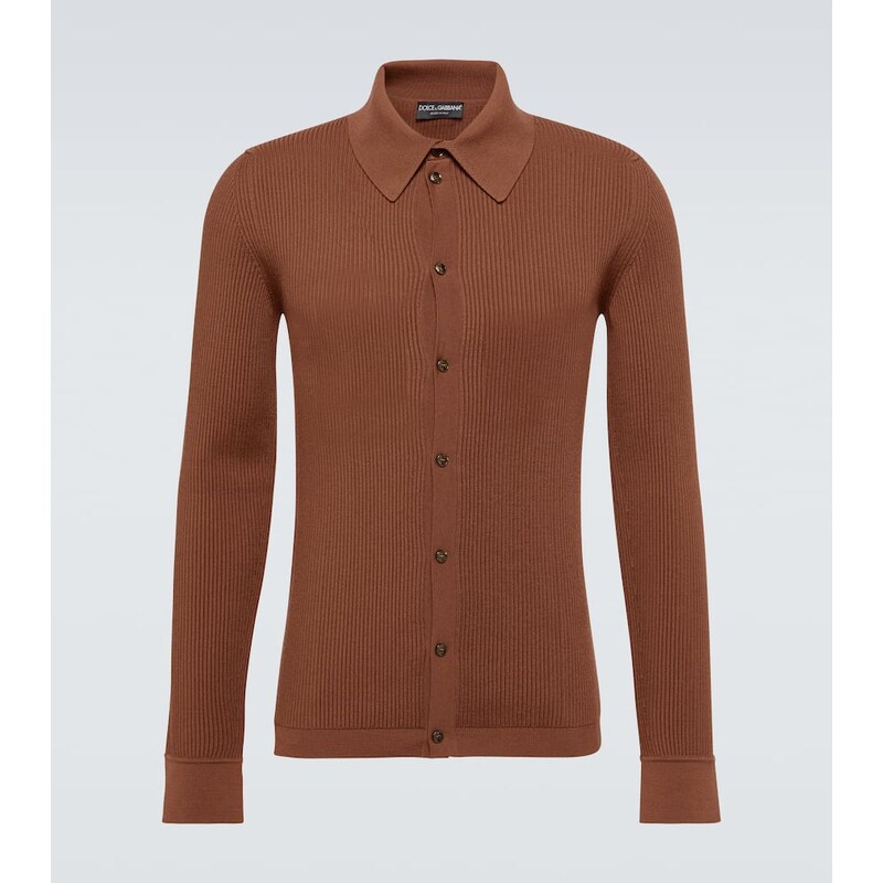 Dolce&Gabbana Wool-blend polo tričko barvy Moro 2