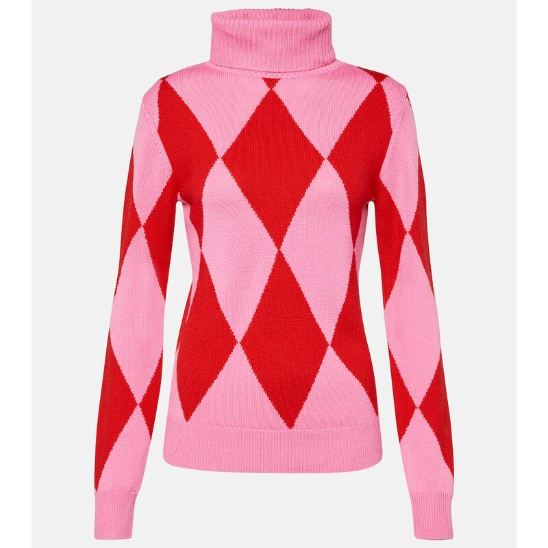 Perfect Moment Turtleneck intarsia wool sweater
