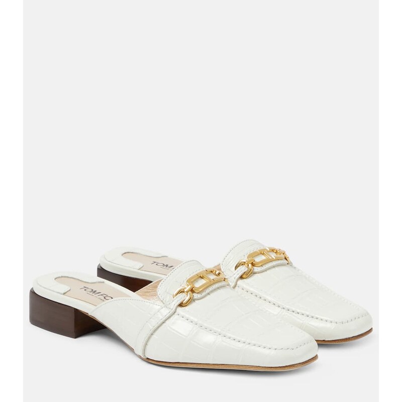Tom Ford Whitney croc-effect leather mules