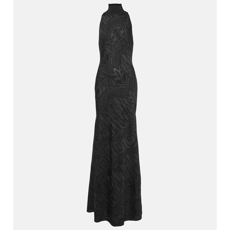Alaïa Patterned turtleneck gown