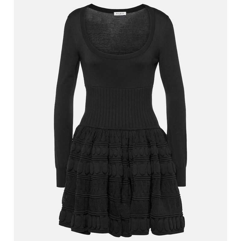 Alaïa Crinoline wool-blend minidress