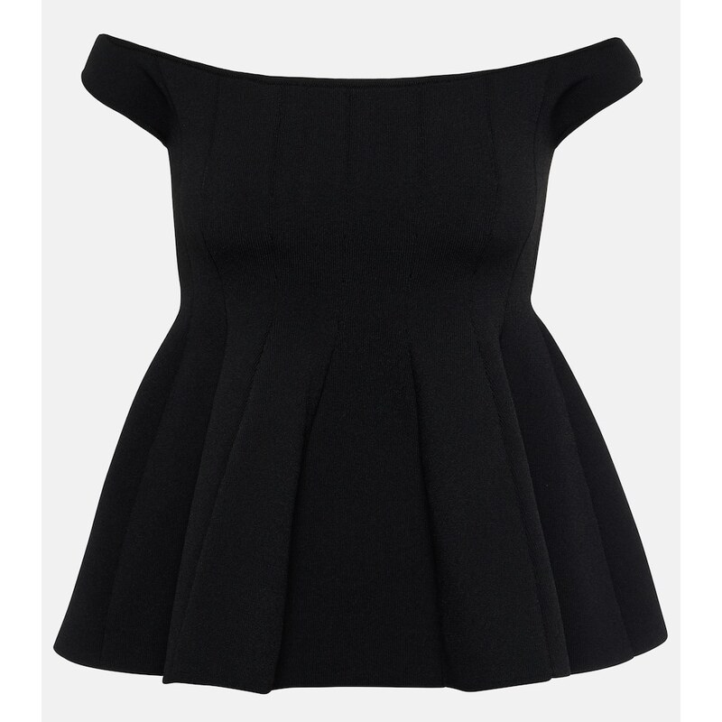 Dámské topy, trička a tílka – Altuzarra Simone off-shoulder top v barvě černá