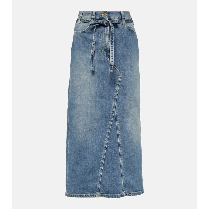 Altuzarra High-rise denim midi skirt
