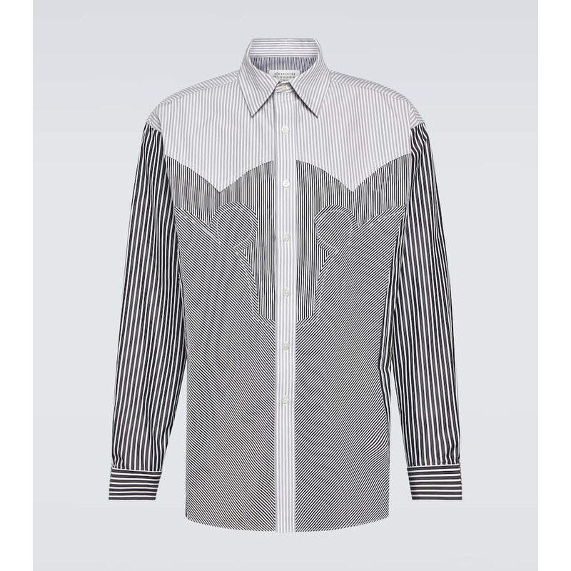 Maison Margiela Striped cotton-blend shirt