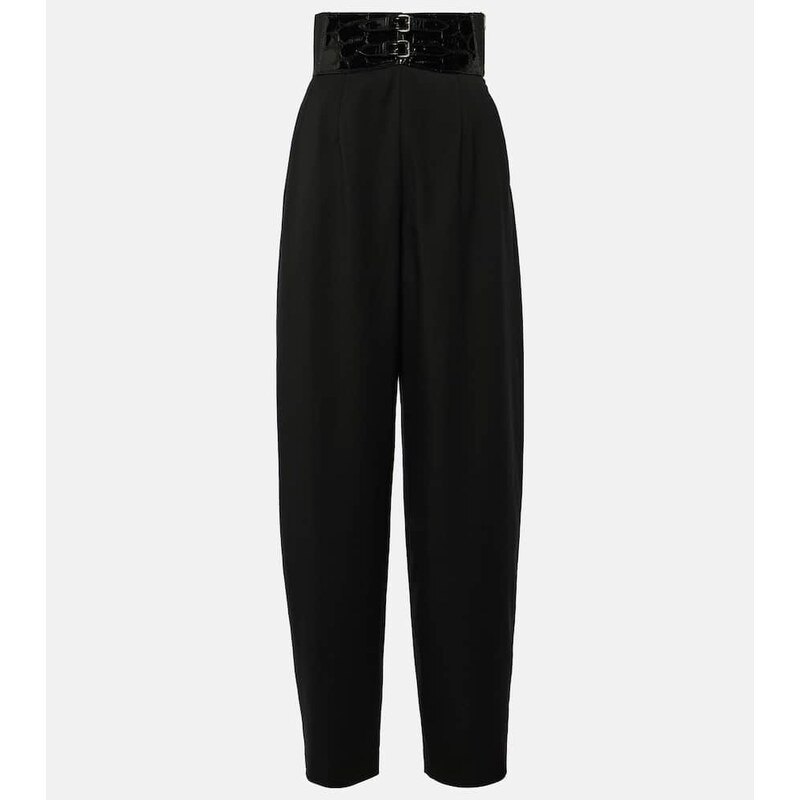 Alaïa High-rise wool wide-leg pants