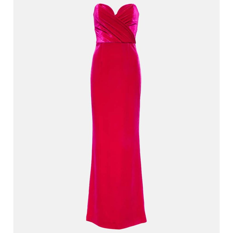 Rebecca Vallance Bernadette strapless velvet gown