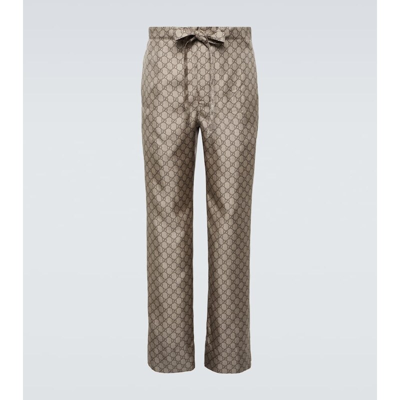 Gucci GG silk straight pants