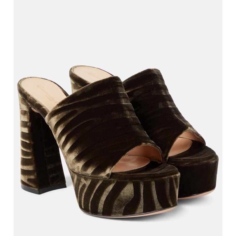 Gianvito Rossi Holly zebra-print platform mules