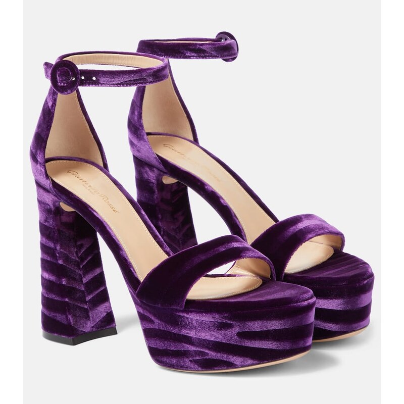 Gianvito Rossi Holly velvet platform sandals