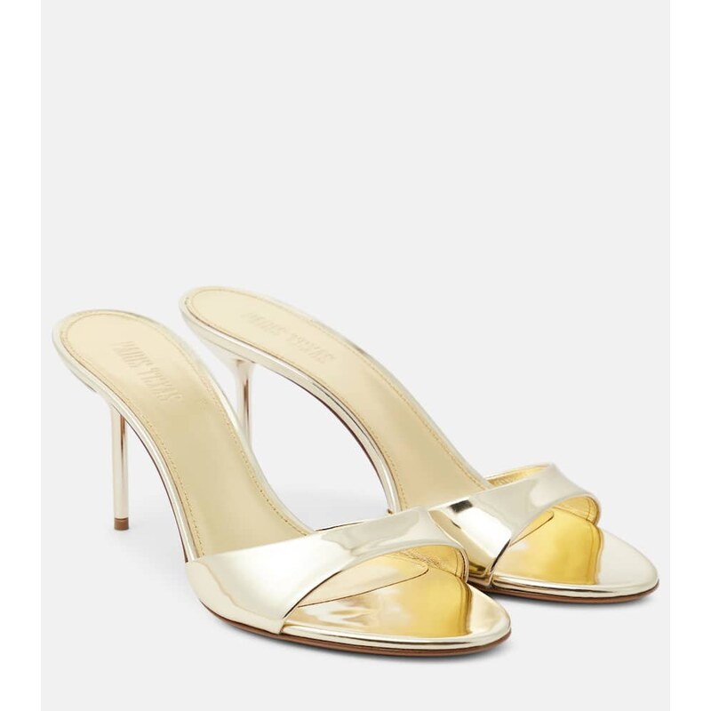 Paris Texas Lidia metallic leather mules