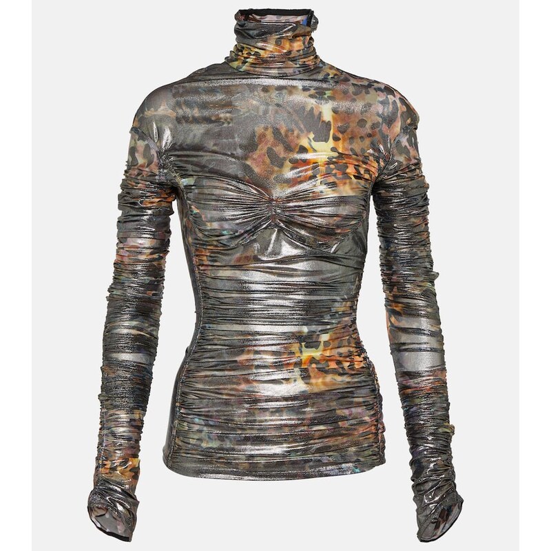 Mugler Printed ruched top