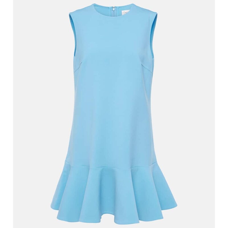 Oscar de la Renta Ruffle-trimmed wool-blend minidress
