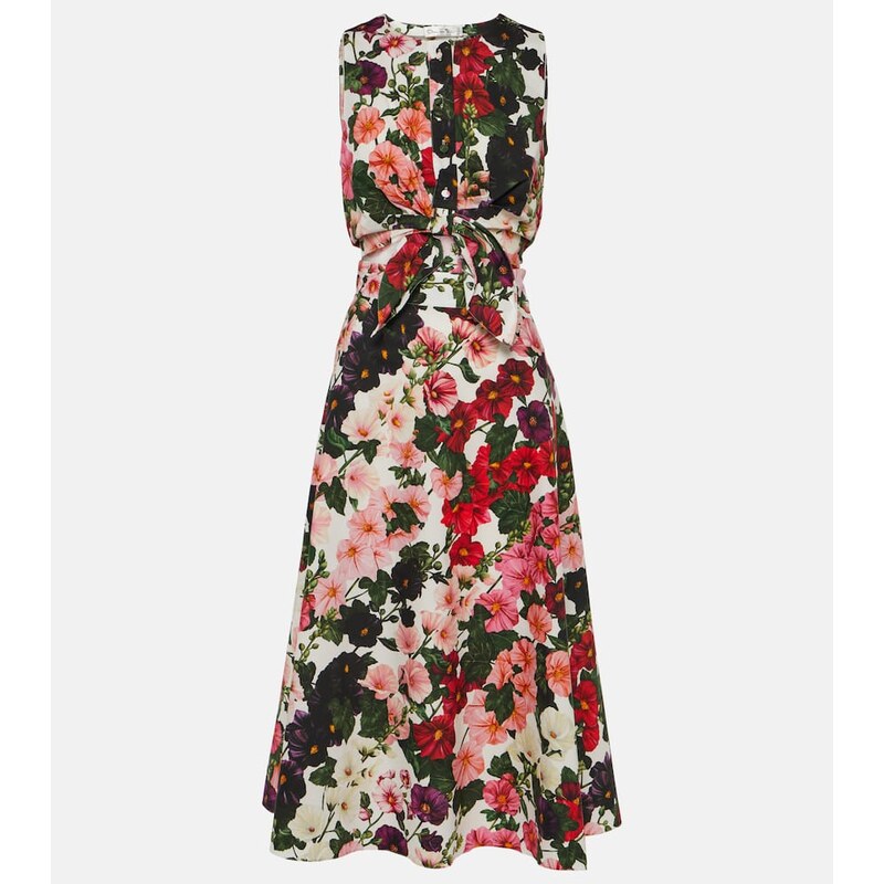Oscar de la Renta Floral cotton-blend midi dress