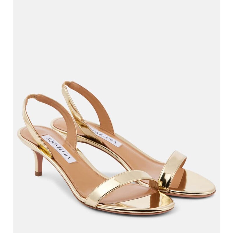Aquazzura So Nude 50 mirrored leather sandals