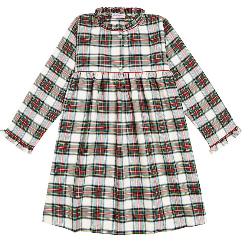 La Coqueta Checked cotton-blend pajama dress
