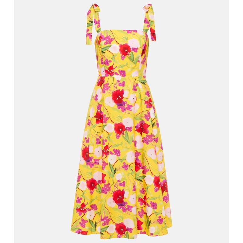 Carolina Herrera Floral cotton midi dress