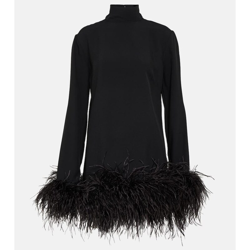 Taller Marmo Piccolo Ubud feather-trimmed minidress