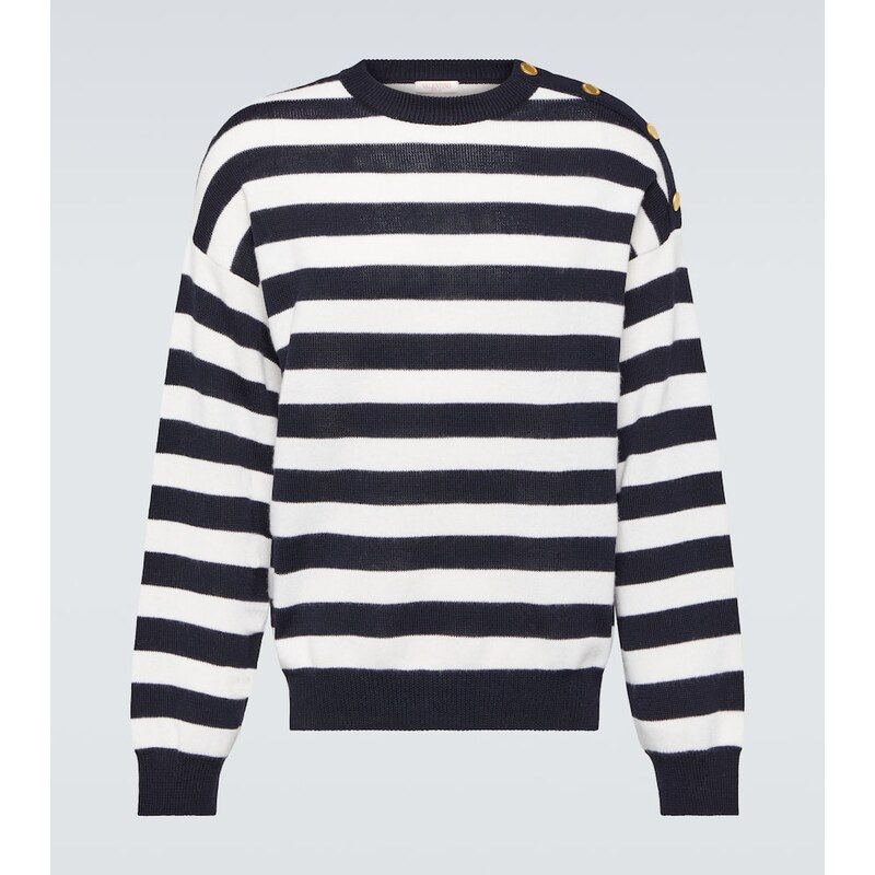 Valentino Striped cotton and wool sweater