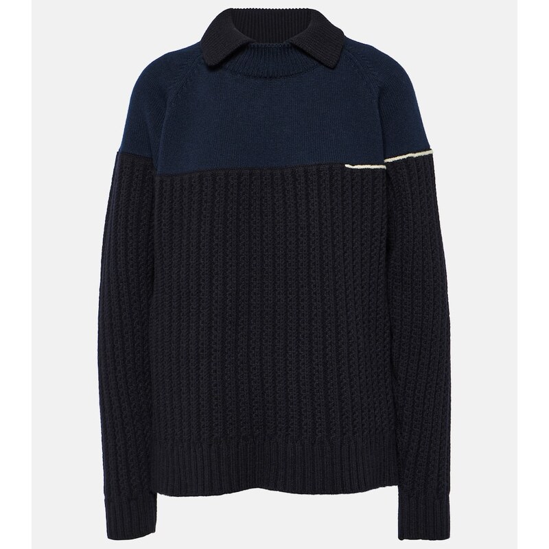 Victoria Beckham Double-collar wool sweater