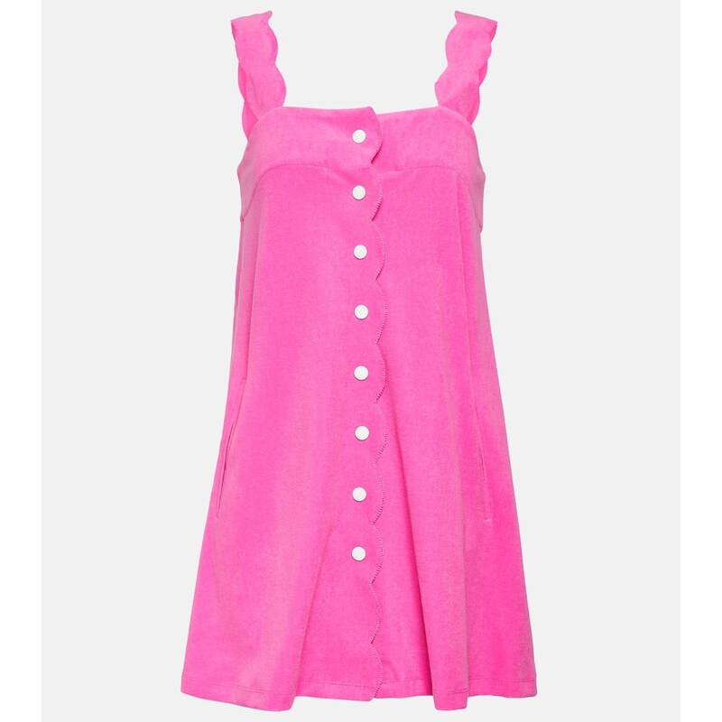 Marysia Scalloped cotton blend minidress