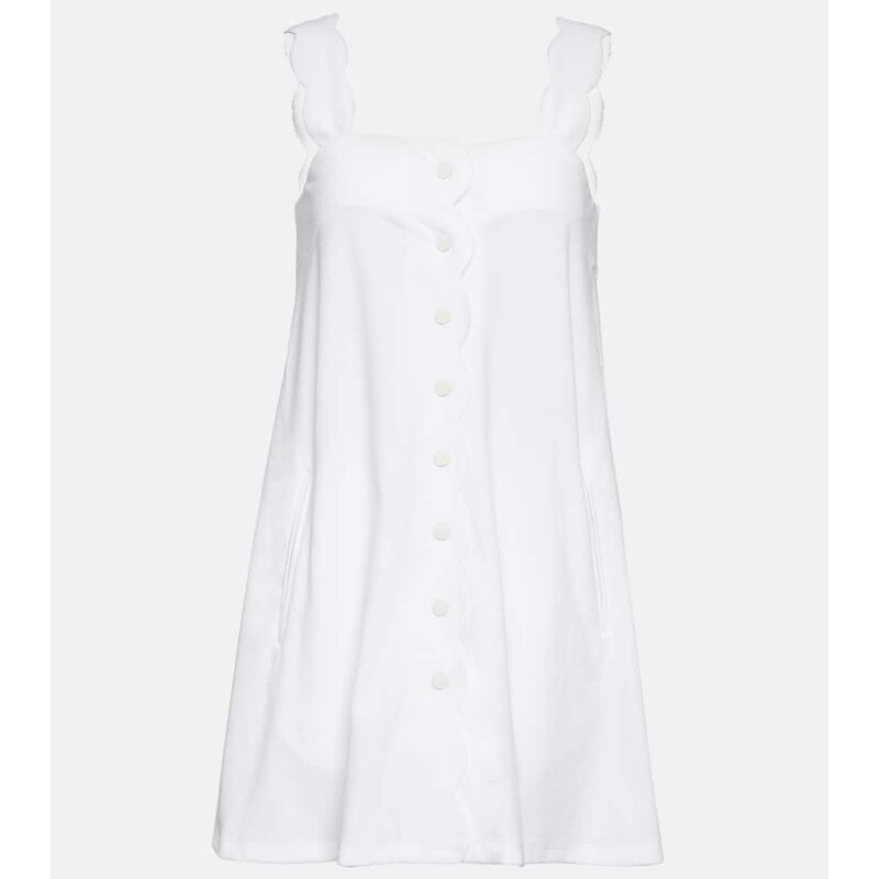 Marysia Scalloped cotton blend minidress