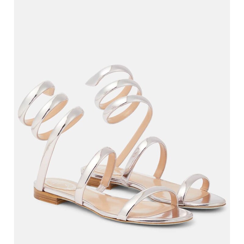 Rene Caovilla Cleo mirrored leather sandals